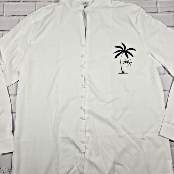 Men's Button Down Shirts Casual Long Sleeve Dress Shirts Summer Beach Shirts - Picture 3 of 9